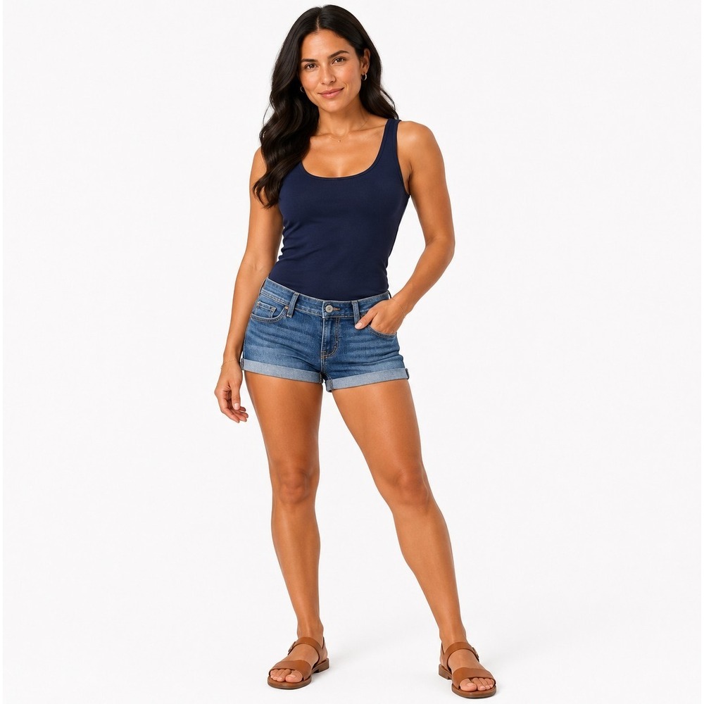 Hollister Short-Short Denim Shorts Women's 0 W24 Low Rise Cuffed Blue Jean Y2K